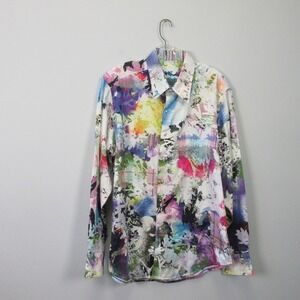 Robert Graham Mack Daddy Classic Fit Button Down Shirt Men L Watercolor 284